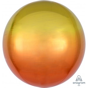 3D СФЕРА Омбре Желто-оранжевая 61 см