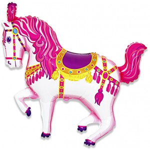 Лошадь карусельная (розовый, синий, зеленый)